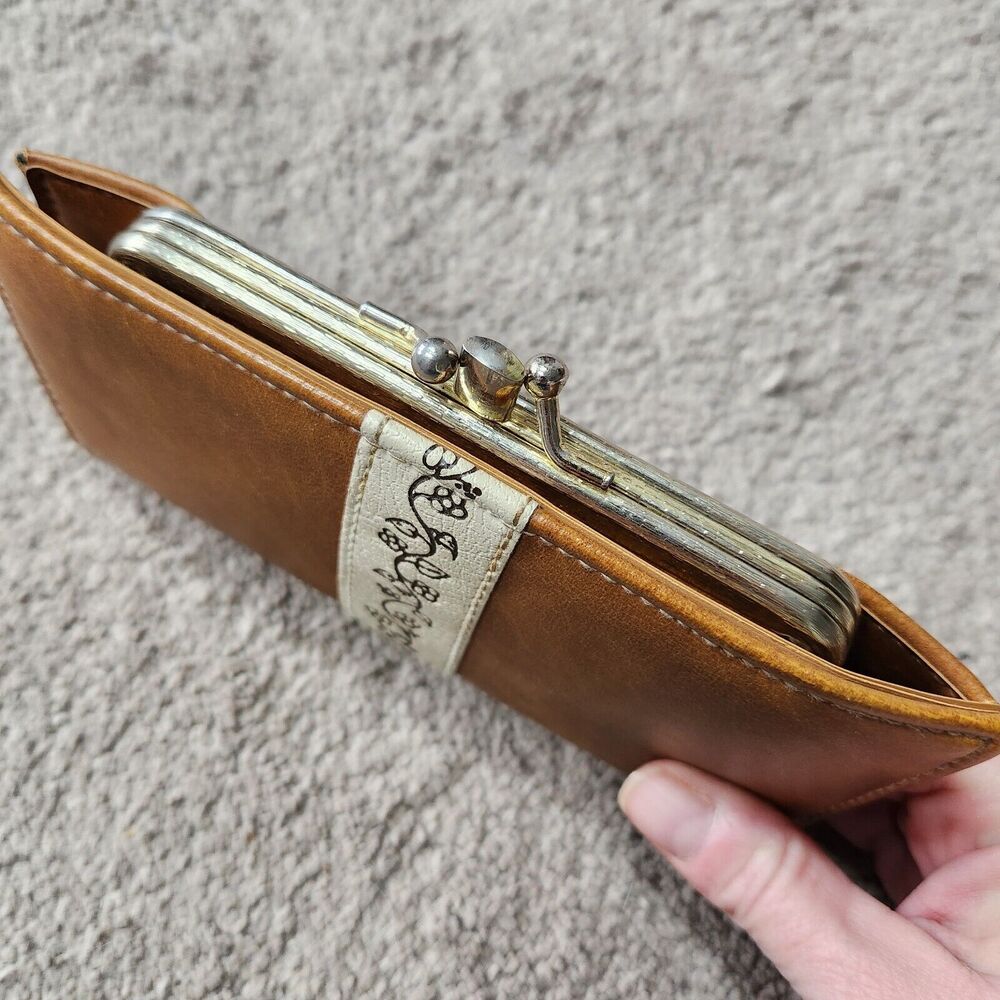 Vintage 70’s Wallet Snap Close Money Holder Credit Card Change Pockets Light Tan - Picture 3 of 13